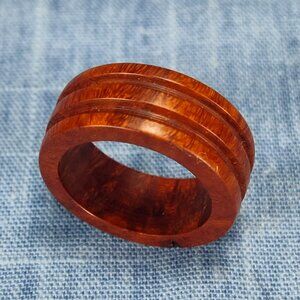 Hardwood Ring Made from Briarwood - Size 8.0 (US)